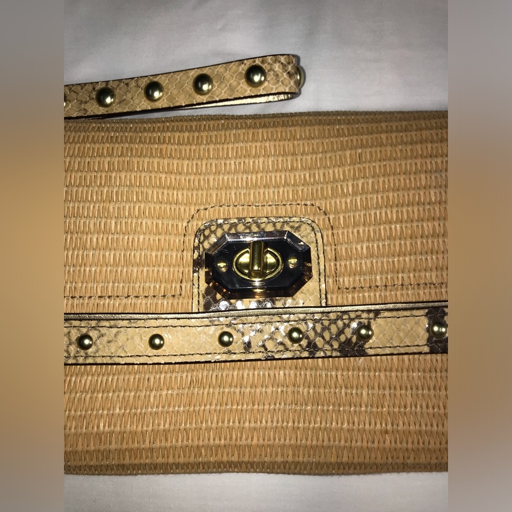 Coach Straw Python Clutch - Picture 3 of 15